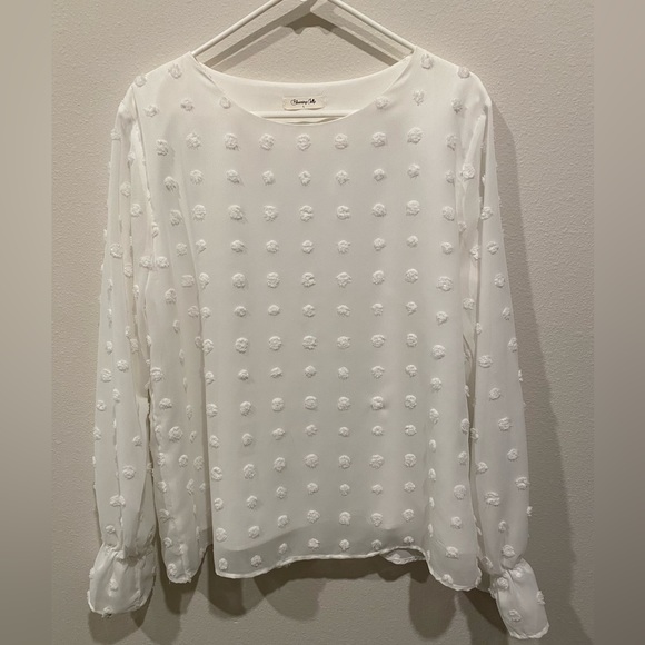 Tops - Blooming Jelly White Ladies Large Chiffon Top